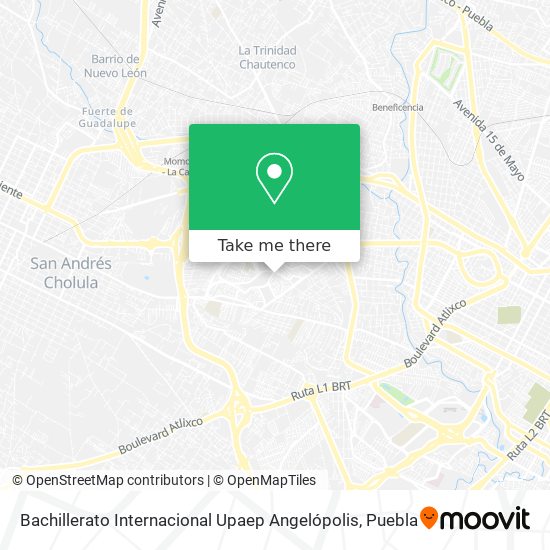 Mapa de Bachillerato Internacional Upaep Angelópolis