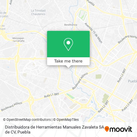 Mapa de Distribuidora de Herramientas Manuales Zavaleta SA de CV
