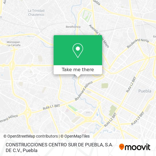 CONSTRUCCIONES CENTRO SUR DE PUEBLA, S.A. DE C.V. map