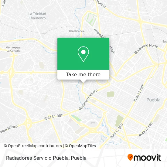 Radiadores Servicio Puebla map