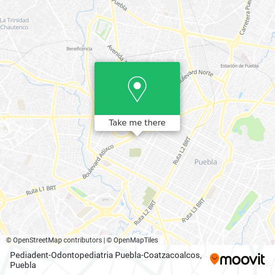 Mapa de Pediadent-Odontopediatria Puebla-Coatzacoalcos