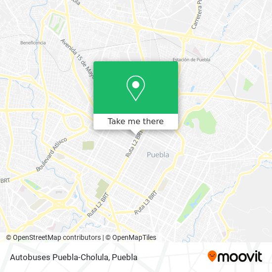 Autobuses Puebla-Cholula map