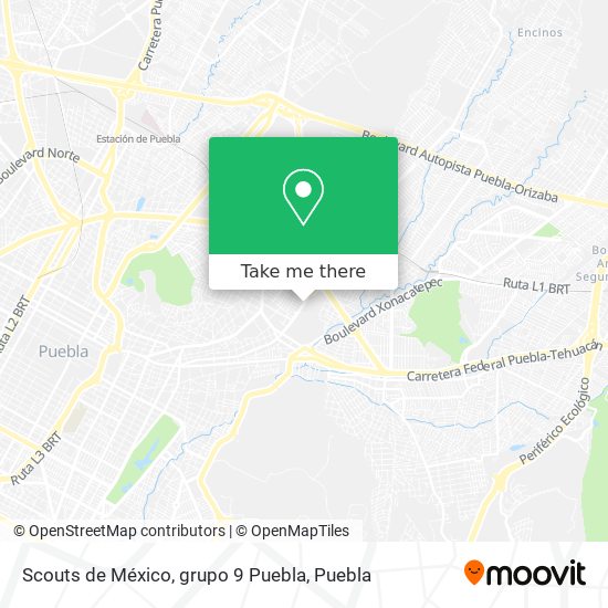 Scouts de México, grupo 9 Puebla map