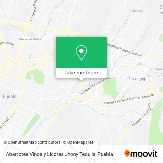 Mapa de Abarrotes Vinos y Licores Jhony Tequila