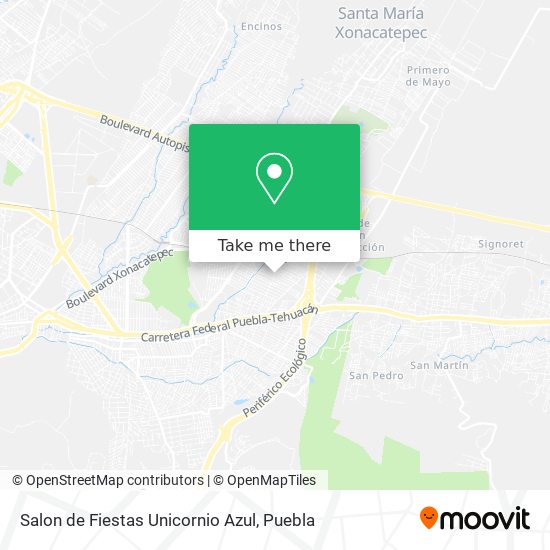 Mapa de Salon de Fiestas Unicornio Azul