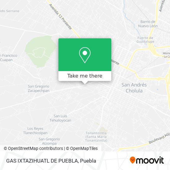 GAS IXTAZIHUATL DE PUEBLA map