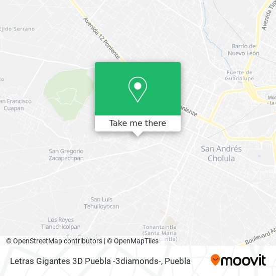 Mapa de Letras Gigantes 3D Puebla -3diamonds-