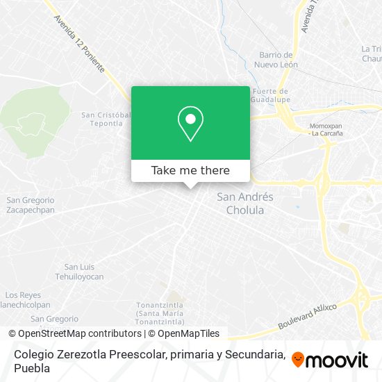 Mapa de Colegio Zerezotla Preescolar, primaria y Secundaria