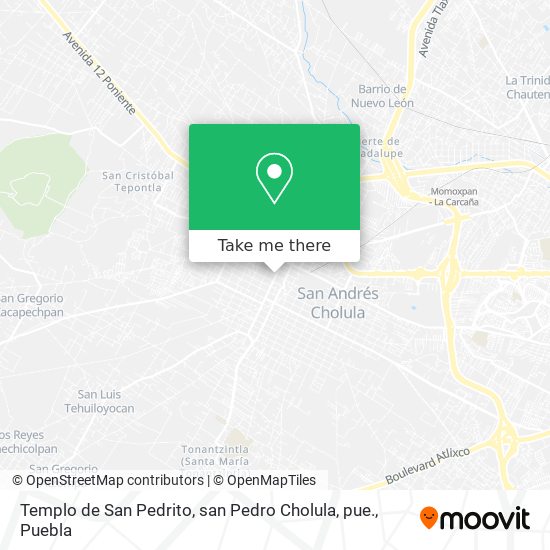 Mapa de Templo de San Pedrito, san Pedro Cholula, pue.