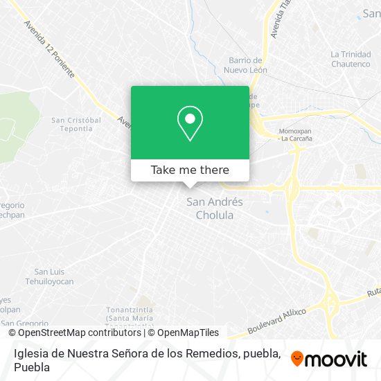 Iglesia de Nuestra Señora de los Remedios, puebla map