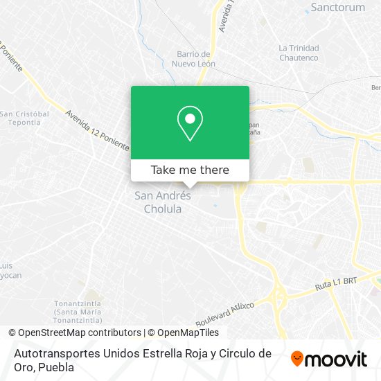 Autotransportes Unidos Estrella Roja y Circulo de Oro map