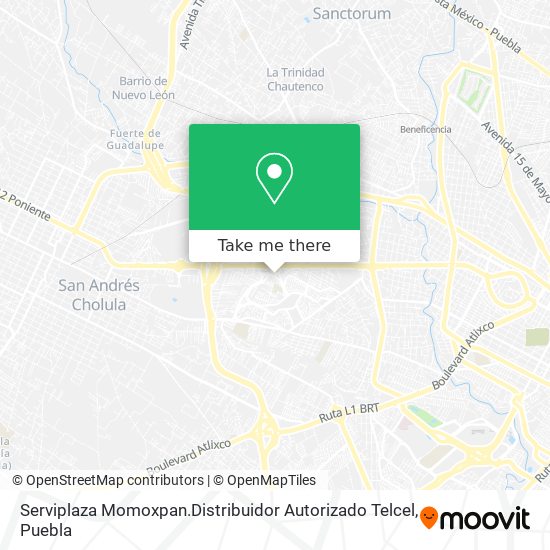 Mapa de Serviplaza Momoxpan.Distribuidor Autorizado Telcel