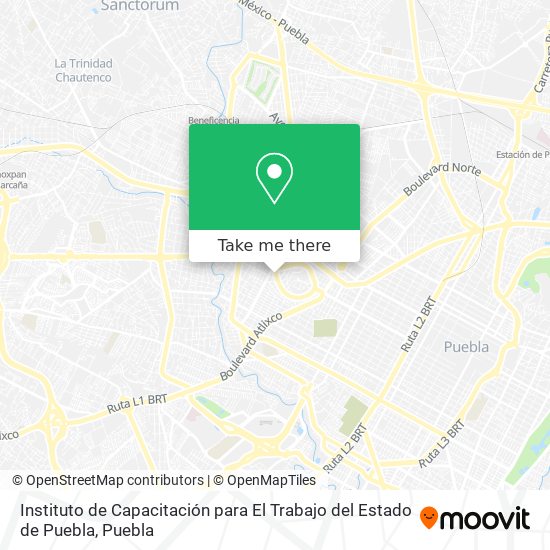 Instituto de Capacitación para El Trabajo del Estado de Puebla map