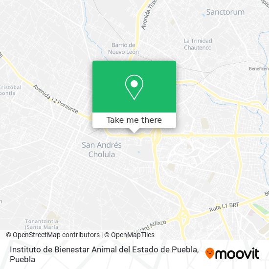 Mapa de Instituto de Bienestar Animal del Estado de Puebla