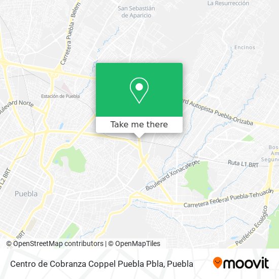 Mapa de Centro de Cobranza Coppel Puebla Pbla