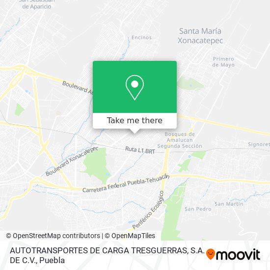 AUTOTRANSPORTES DE CARGA TRESGUERRAS, S.A. DE C.V. map