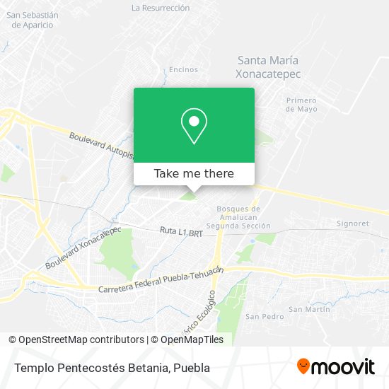 Mapa de Templo Pentecostés Betania