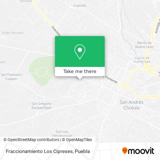 Mapa de Fraccionamiento Los Cipreses