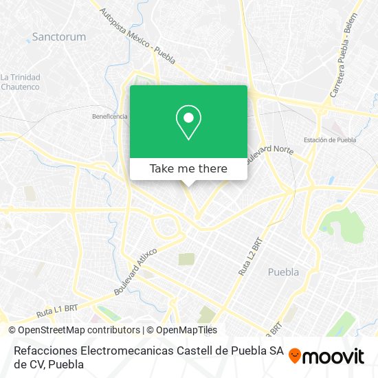 Refacciones Electromecanicas Castell de Puebla SA de CV map