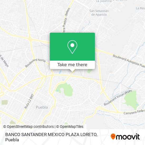 Mapa de BANCO SANTANDER MEXICO PLAZA LORETO