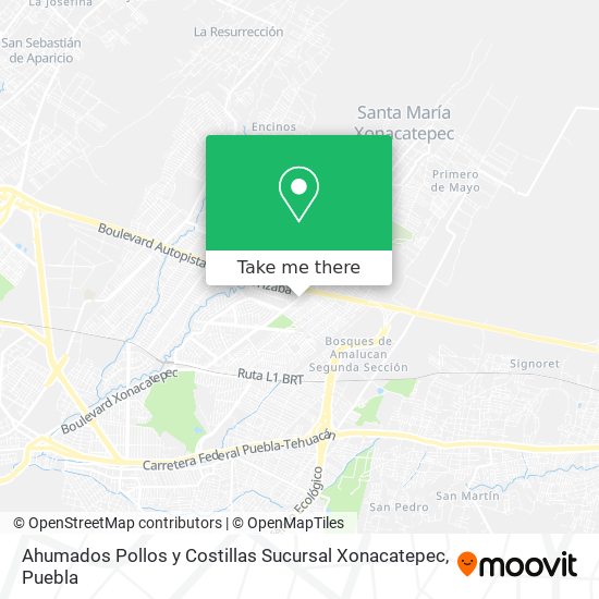 Ahumados Pollos y Costillas Sucursal Xonacatepec map