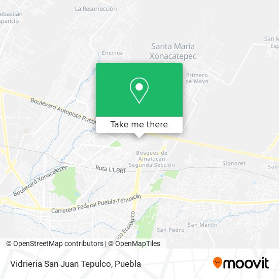 Vidrieria San Juan Tepulco map