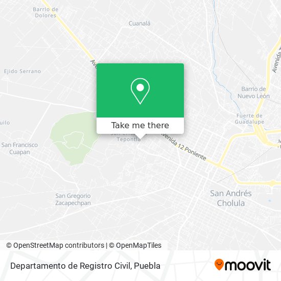 Departamento de Registro Civil map