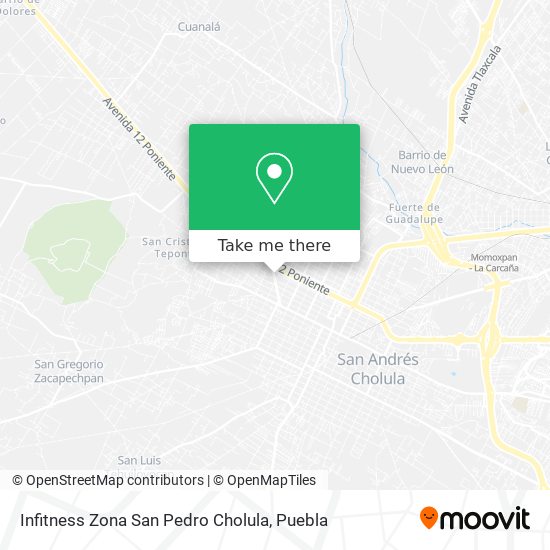 Infitness Zona San Pedro Cholula map