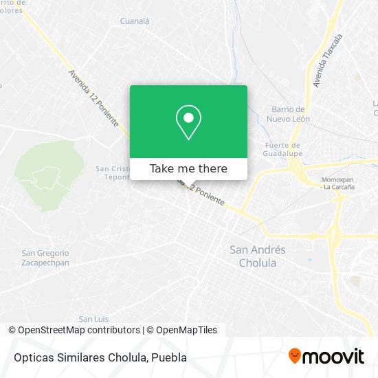 Opticas Similares Cholula map