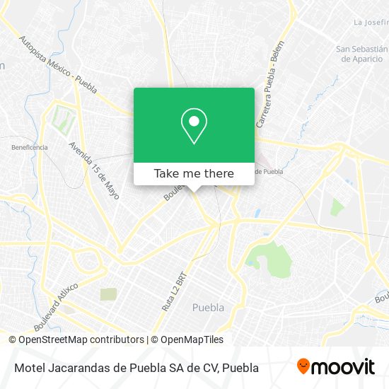 Mapa de Motel Jacarandas de Puebla SA de CV