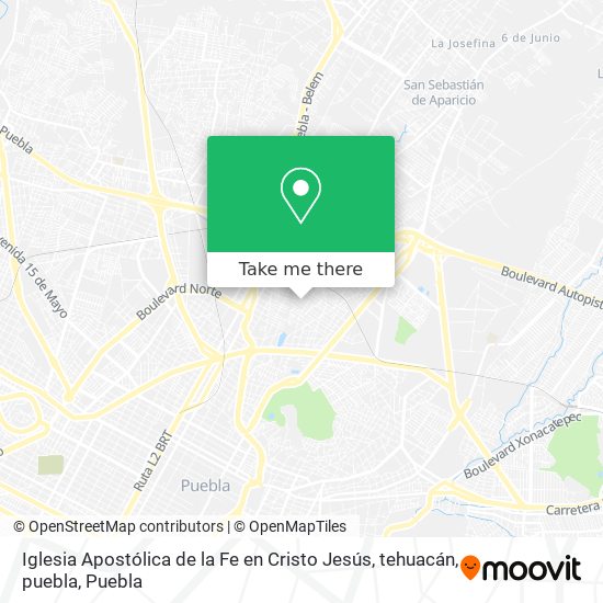 Iglesia Apostólica de la Fe en Cristo Jesús, tehuacán, puebla map
