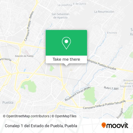 Conalep 1 del Estado de Puebla map