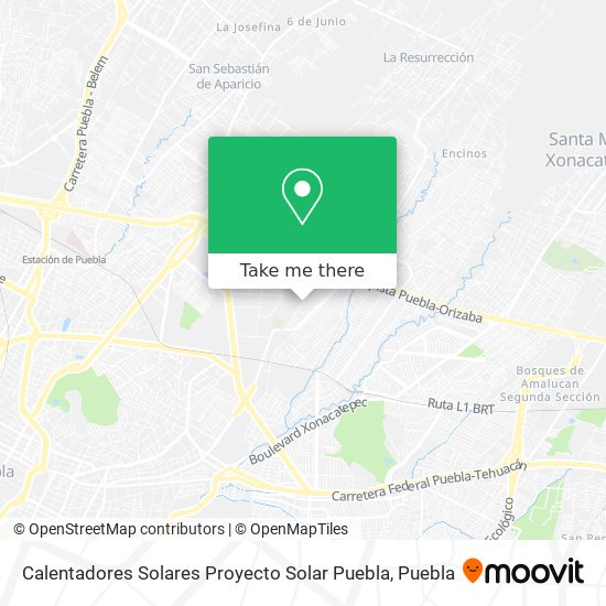 Mapa de Calentadores Solares Proyecto Solar Puebla