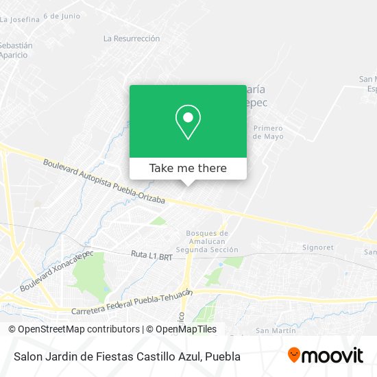 Mapa de Salon Jardin de Fiestas Castillo Azul