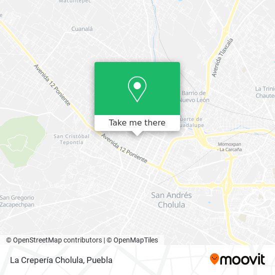 Mapa de La Crepería Cholula