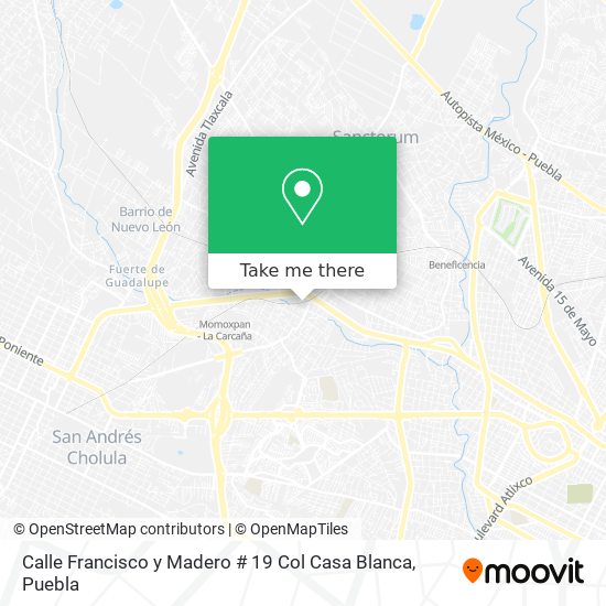 Mapa de Calle Francisco y Madero # 19 Col Casa Blanca