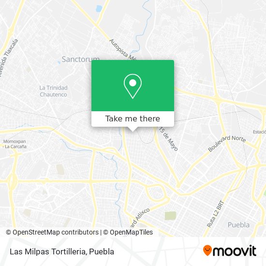 Mapa de Las Milpas Tortilleria