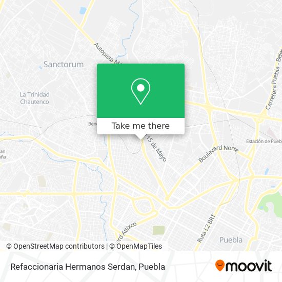 Refaccionaria Hermanos Serdan map