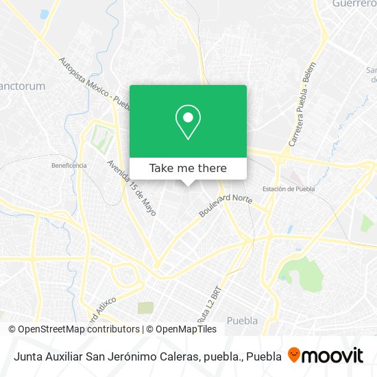 Junta Auxiliar San Jerónimo Caleras, puebla. map