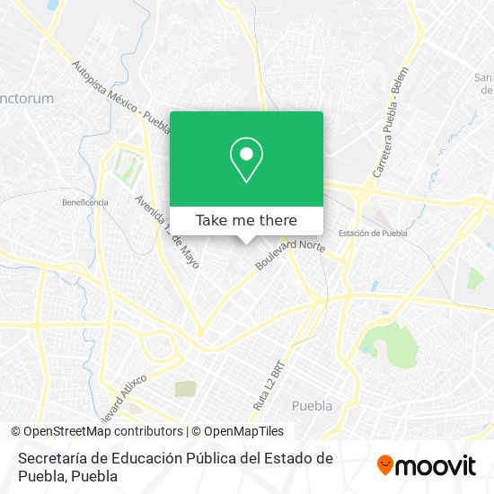 Secretaría de Educación Pública del Estado de Puebla map