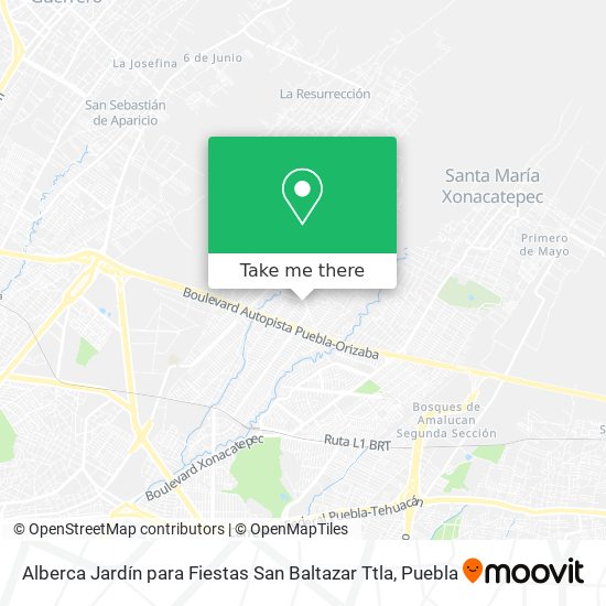 Alberca Jardín para Fiestas San Baltazar Ttla map