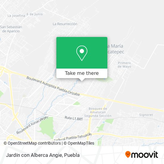 Jardín con Alberca Angie map