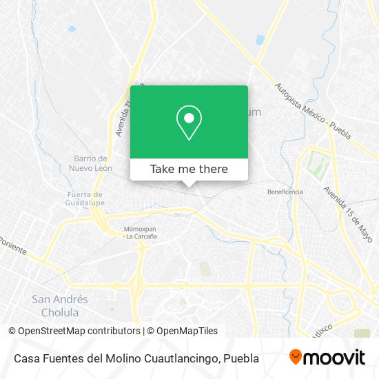 Mapa de Casa Fuentes del Molino Cuautlancingo