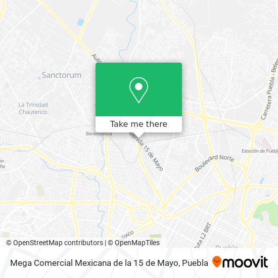Mapa de Mega Comercial Mexicana de la 15 de Mayo