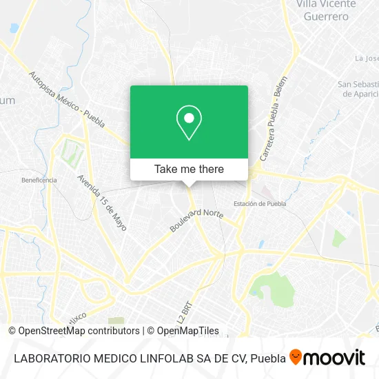 LABORATORIO MEDICO LINFOLAB SA DE CV map