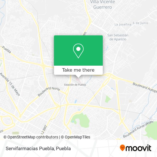 Mapa de Servifarmacias Puebla