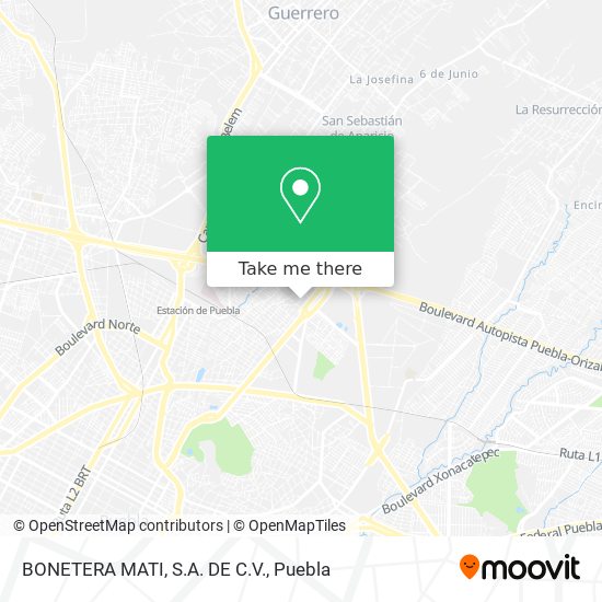 BONETERA MATI, S.A. DE C.V. map