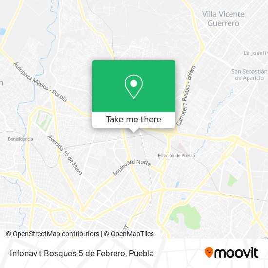 Infonavit Bosques 5 de Febrero map