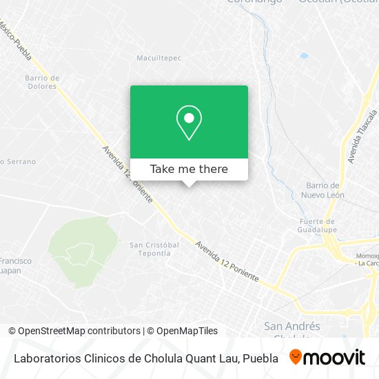 Laboratorios Clinicos de Cholula Quant Lau map