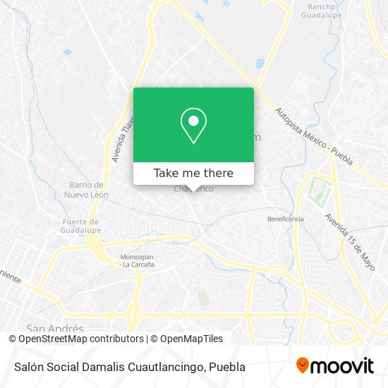 Salón Social Damalis Cuautlancingo map